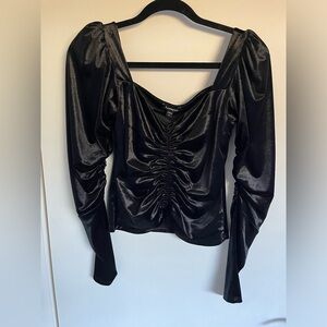 Express: Black velvet party top